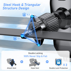 Blukar Adjustable One Button Release Hook Clip Car Phone Holder