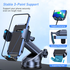 Blukar Verstellbarer Handyhalter fürs Auto mit Ein-Knopf-Entriegelung, stark haftendem Gel-Pad