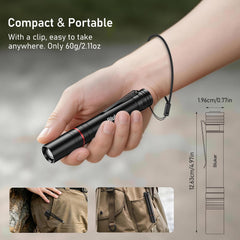 Blukar Mini Pen Torch Rechargeable, Super Bright LED Flashlight Penlight with Pocket Clip, 4 Modes&Zoomable Focus, Memory Function, IPX6 Waterproof,Small Portable Torches for Inspection,Repair,Nursing