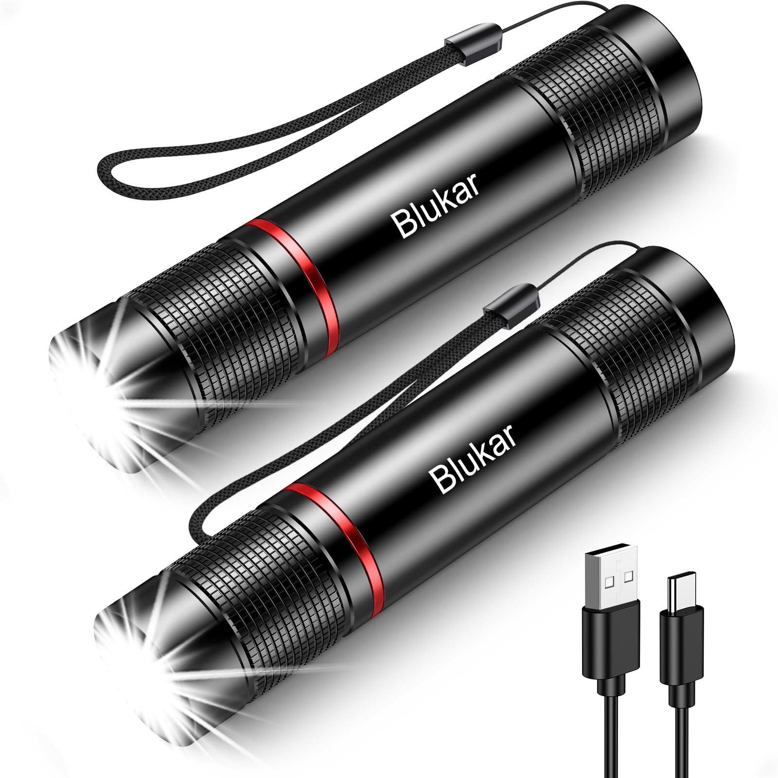 2 pack led rechargeable flashlight WdtPro Pack, 3 Modes Super Bright High Lumens Flashlights, Zoomable Tactical Flash Light with LCD Display, IP65 Waterproof Flashlights for Home Emergency Camping Our compact flashlight is suitable for home use 2-Pack Rechargeable Flashlights High Lumens