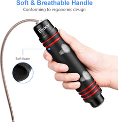 Blukar Skipping Rope with Spare Rope Length Adjuster Included