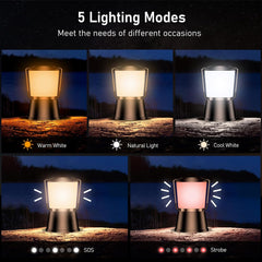 Blukar Outdoor Hanging Camping Lights Lamp Rechargeable with 5 Light Modes
