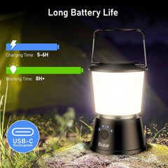 Blukar Outdoor Hanging Camping Lights Lamp Rechargeable with 5 Light Modes