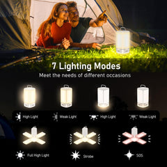 Blukar Outdoor Hanging Camping Lights Lamp Rechargeable with 7 Light Modes & 90°Adjustable