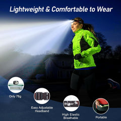 Blukar Adjustable Waterproof Head Torch Rechargeable with Sensor Control & 6 Lighting Modes (2000L)