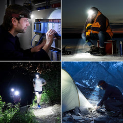 Blukar Waterproof COB Headlamp Rechargeable with Sensor Control & Red Lights, 8 Light Modes, Spotlight Floodlight Combination