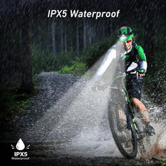 Lampe frontale étanche réglable Blukar rechargeable avec voyants d'avertissement rouges et 8 modes d'éclairage et contrôle du capteur de mouvement (2000L)