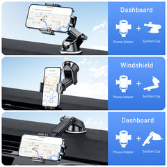 Blukar Car Phone Mount – Universal 360° Holder for Dashboard & Windshield