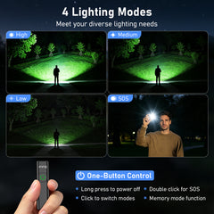 Blukar Rechargeable EDC Flashlight, Mini Keychain Flash Light