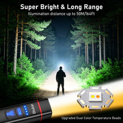 Blukar 2026 Gen 2 Torch Rechargeable,Dual Light Sources with COB Side Light