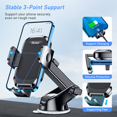 Blukar Car Phone Mount – Universal 360° Holder for Dashboard & Windshield