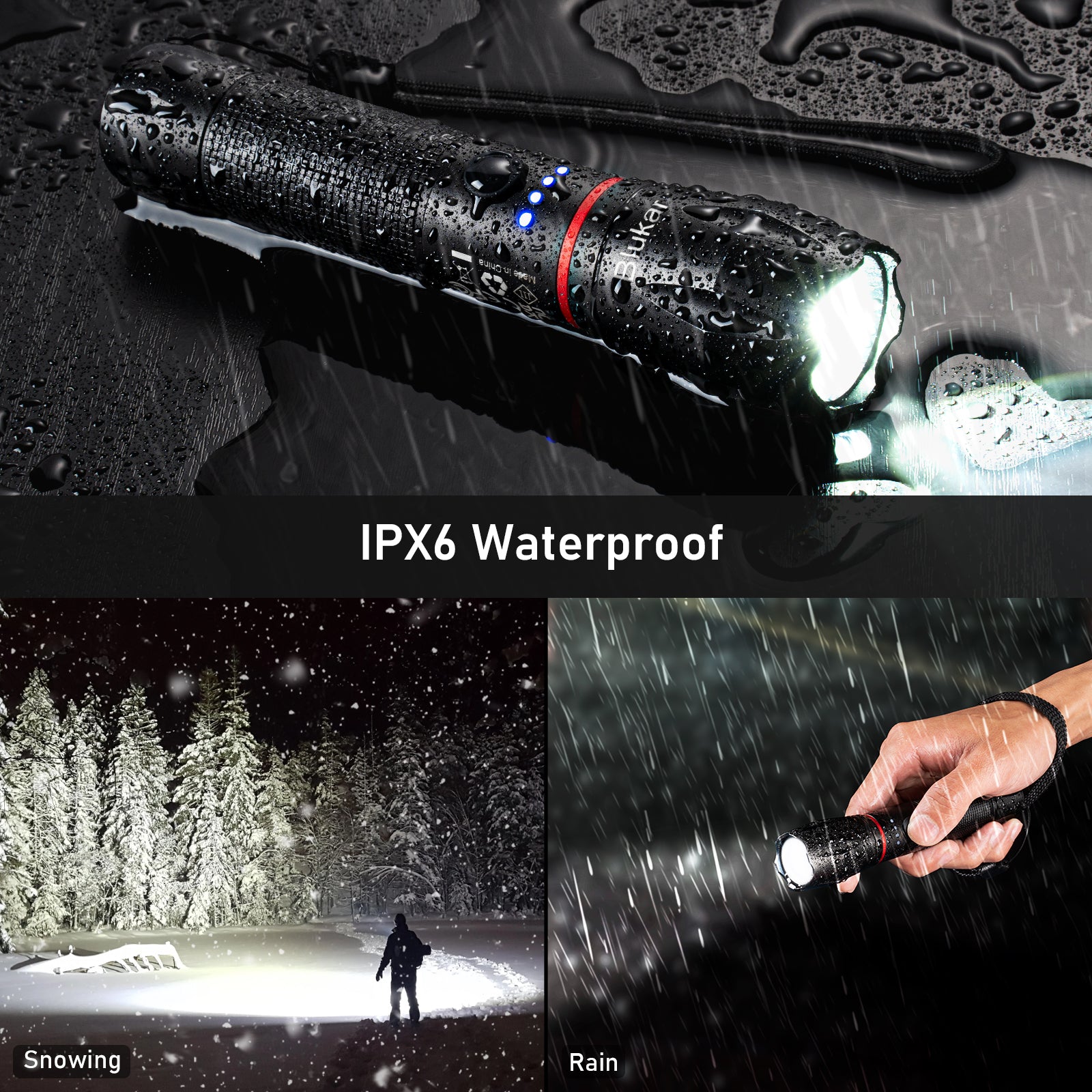 blukar rechargeable flashlight Blukar Waterproof Lightweight Mini Handheld LED Torch Rechargeable wit