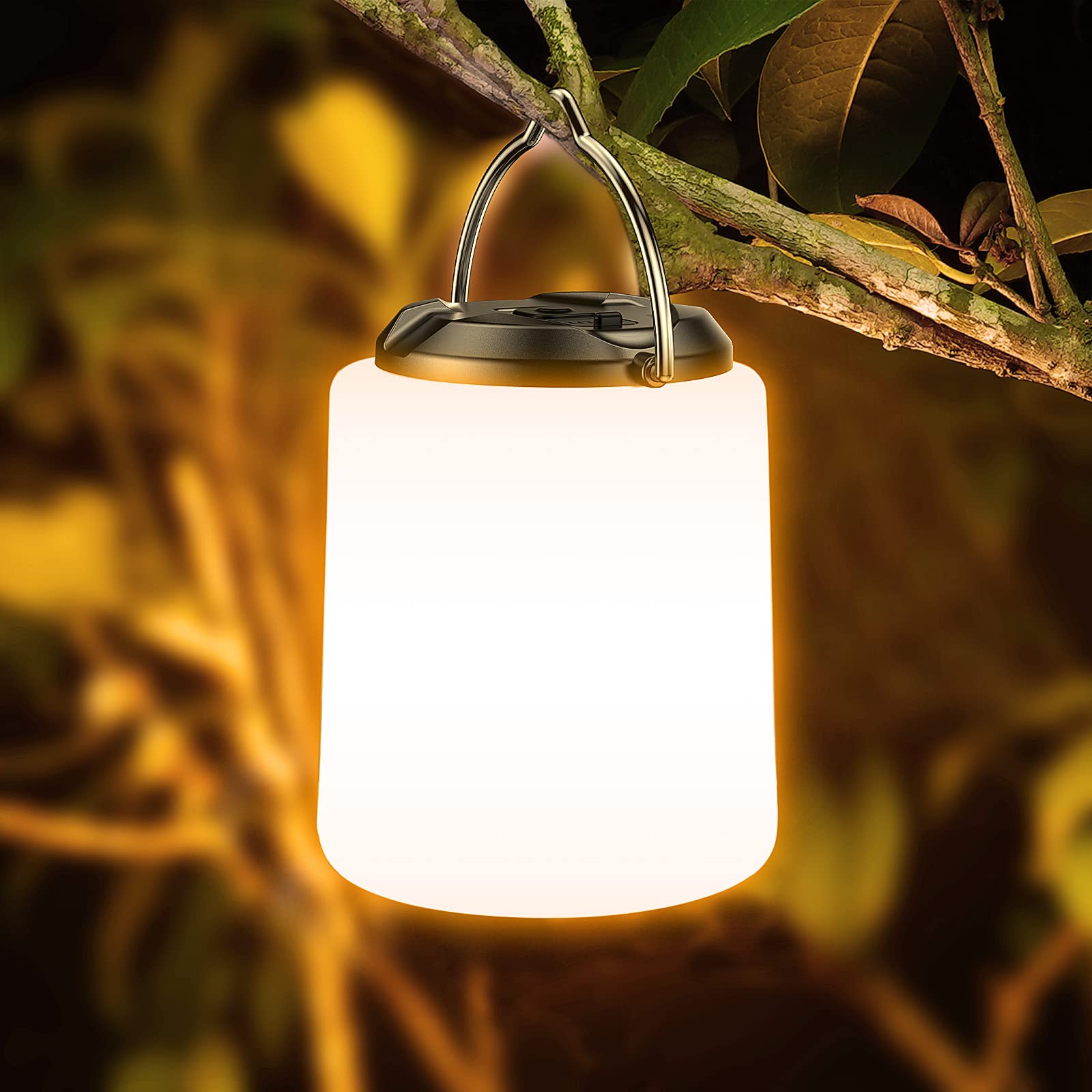 Blukar Camping Lantern Rechargeable - 3000K Warm Light, Brightness Adjustable,3 Light Modes