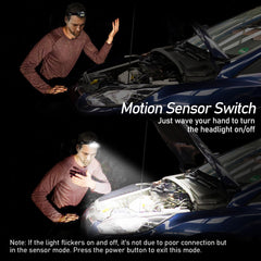 Blukar Rechargeable Headlamp Flashlight (2 Pack) – 2000LM Dual Beam, 8 Modes, Sensor Control, IPX5 Waterproof