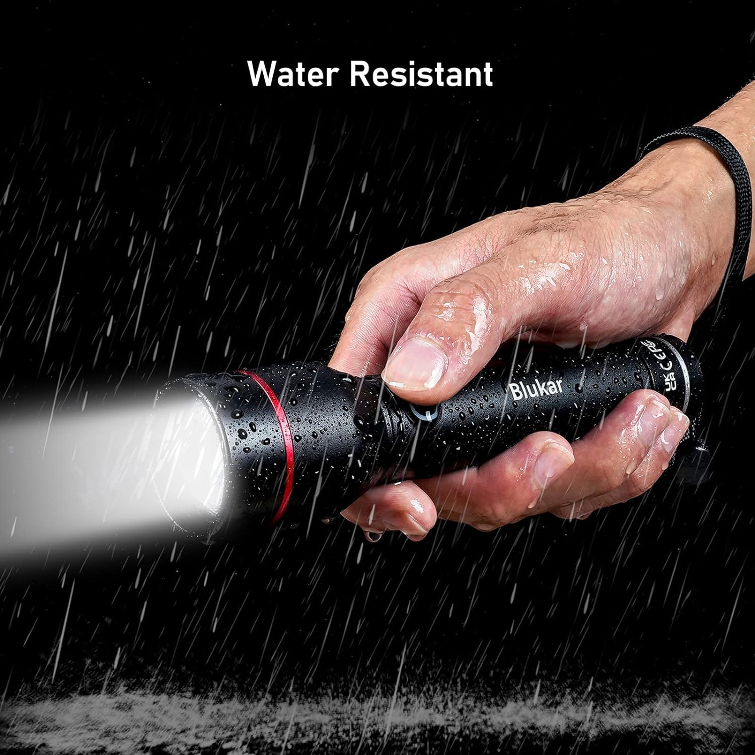 Blukar LED Mini Torch Rechargeable Waterproof, Super Bright Adjustable Focus Flashlight with 5 Lighting Modes