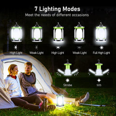 Blukar Outdoor Hanging Camping Lights Lamp Rechargeable with 7 Light Modes & 60 LED Ultra Bright LED