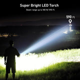 Wiederaufladbare LED-Taschenlampe, [2er-Pack] Taschenlampen, superhelle LED-Taschenlampe mit 5 Modi, einstellbarem Fokus, wasserdicht, leichte Handtaschenlampe für Stromausfall, Camping, Wandern, Notfälle usw. - Schwarz 