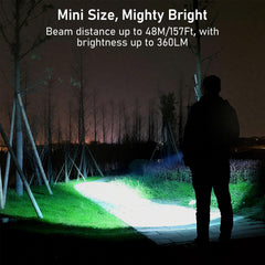 Blukar 2 Pack EDC Rechargeable Flashlight, 360L Mini Keychain Flash Light with 3 Lighting Modes, Memory Function, Waterproof, Compact and Portable Pocket Light for Everyday Carry, Emergency,Camping