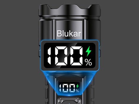 Blukar Rechargeable LED Flashlight, 5000mAh, Smart Digital Display