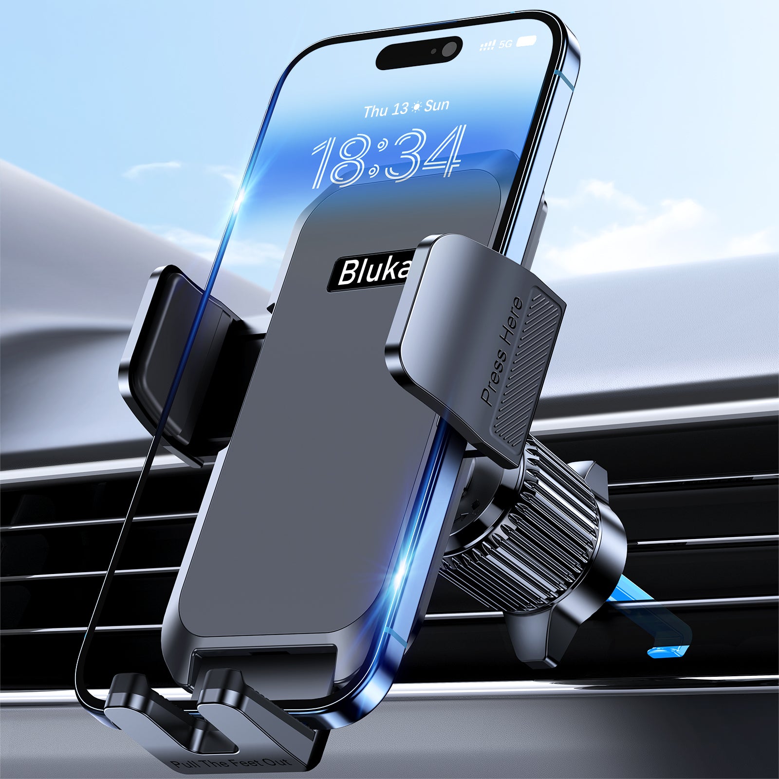 Blukar One Button Release Air Vent Car Phone Mount Cradle