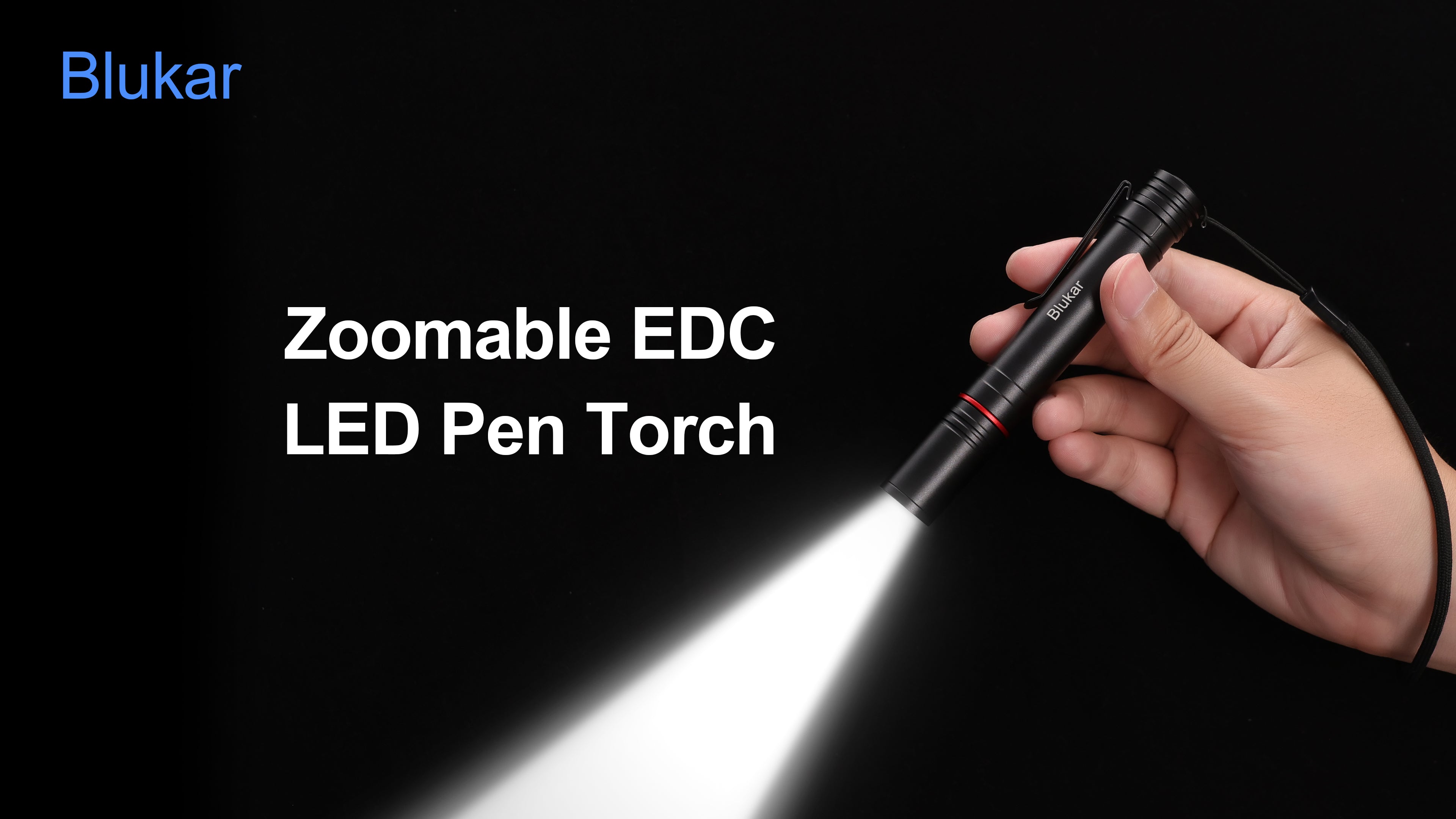 Blukar Mini Pen Torch Rechargeable, Super Bright LED Flashlight Penlight with Pocket Clip, 4 Modes&Zoomable Focus, Memory Function, IPX6 Waterproof,Small Portable Torches for Inspection,Repair,Nursing