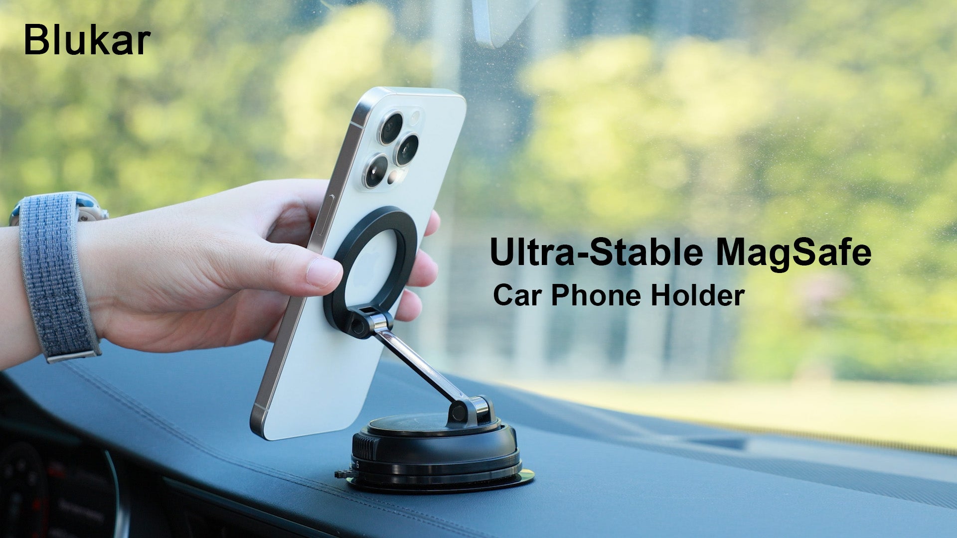 Blukar MagSafe Phone Holder for Car, Strong Magnetic Hold, 360° Rotation Air Vent Mount