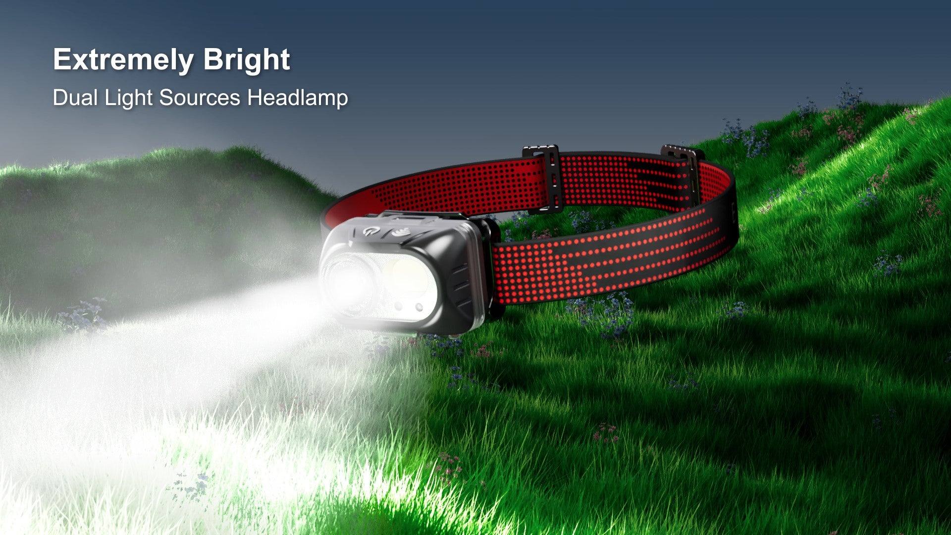 Blukar Rechargeable Headlamp, 10 Modes, Spotlight/Floodlight, Sensor Control, IPX5 Waterproof