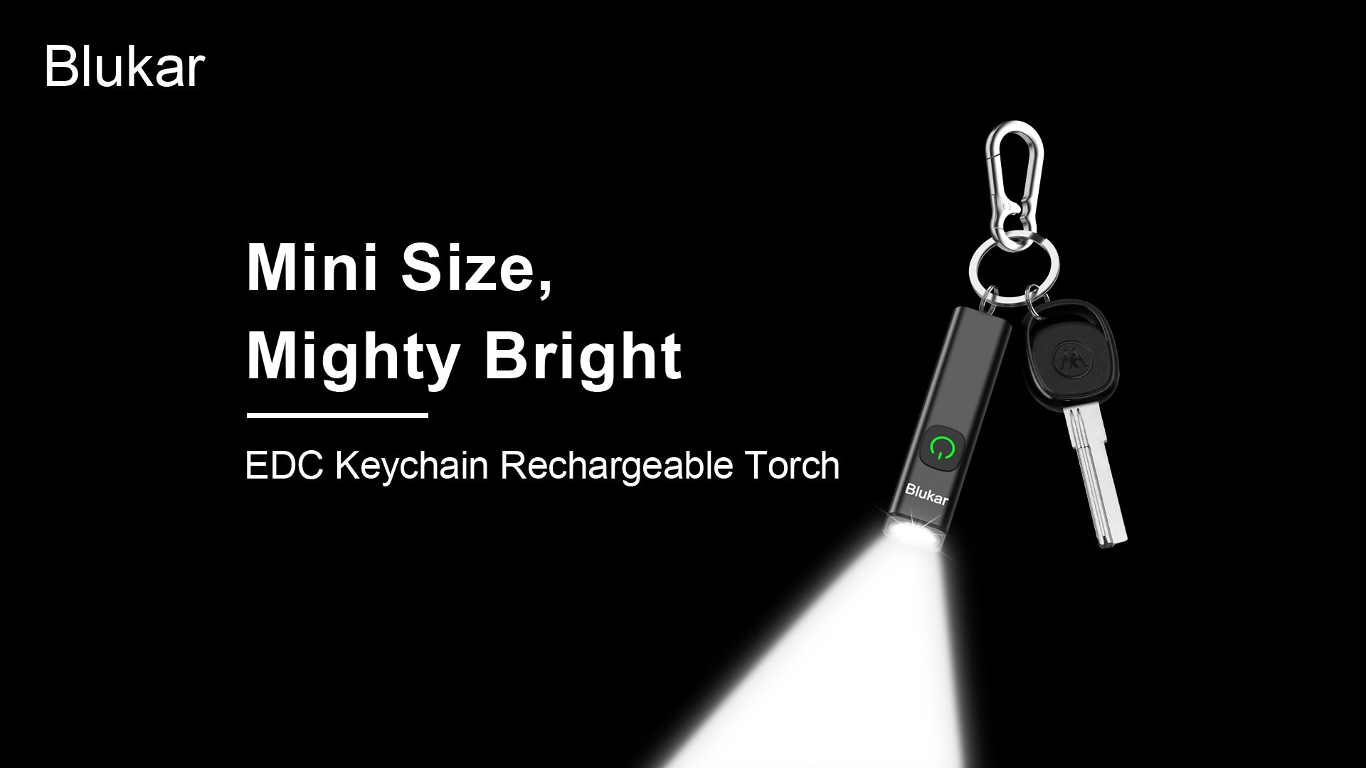 Blukar Rechargeable EDC Flashlight, Mini Keychain Flash Light