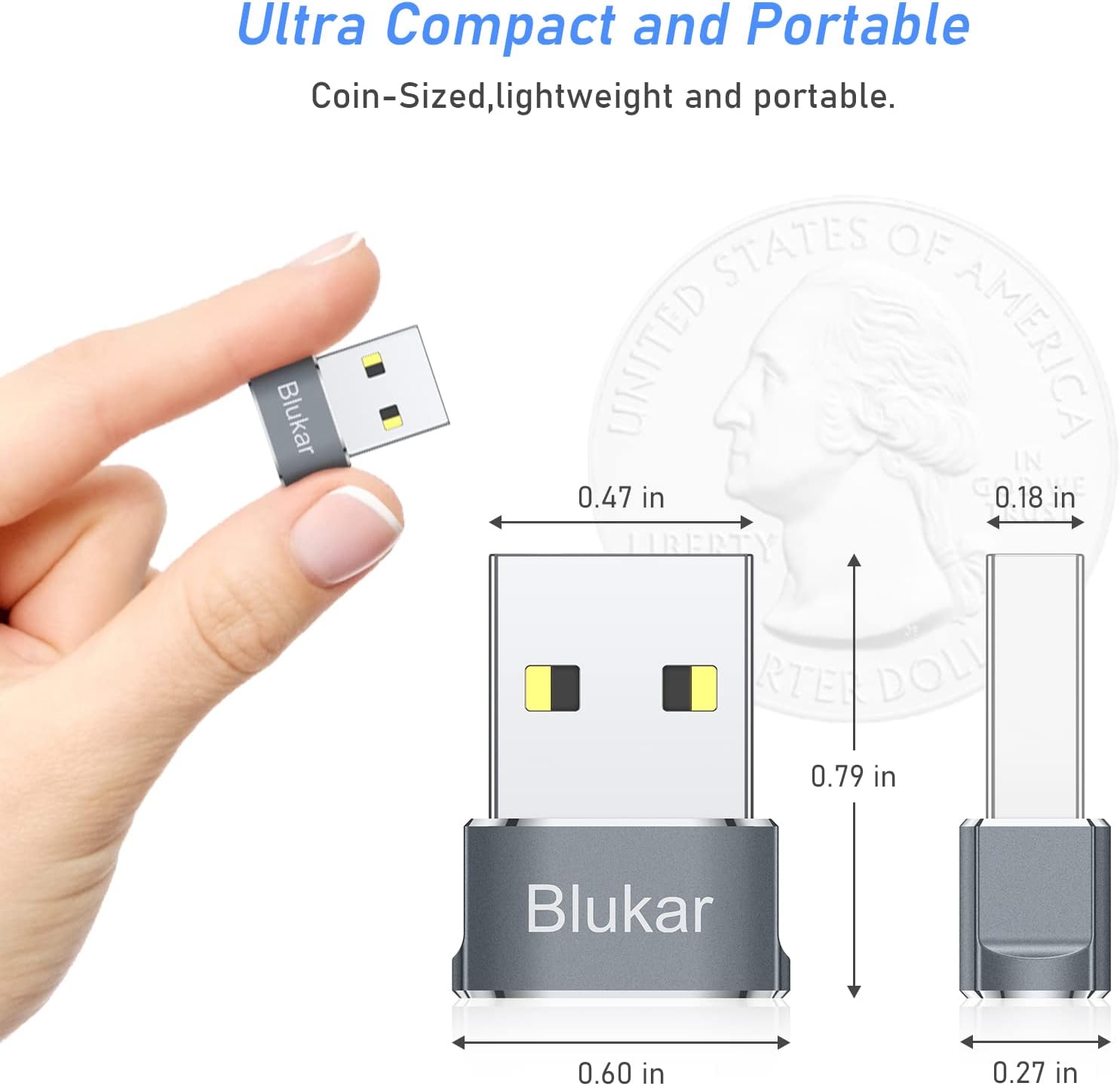 Adaptateur USB C femelle vers USB mâle Blukar (lot de 3)