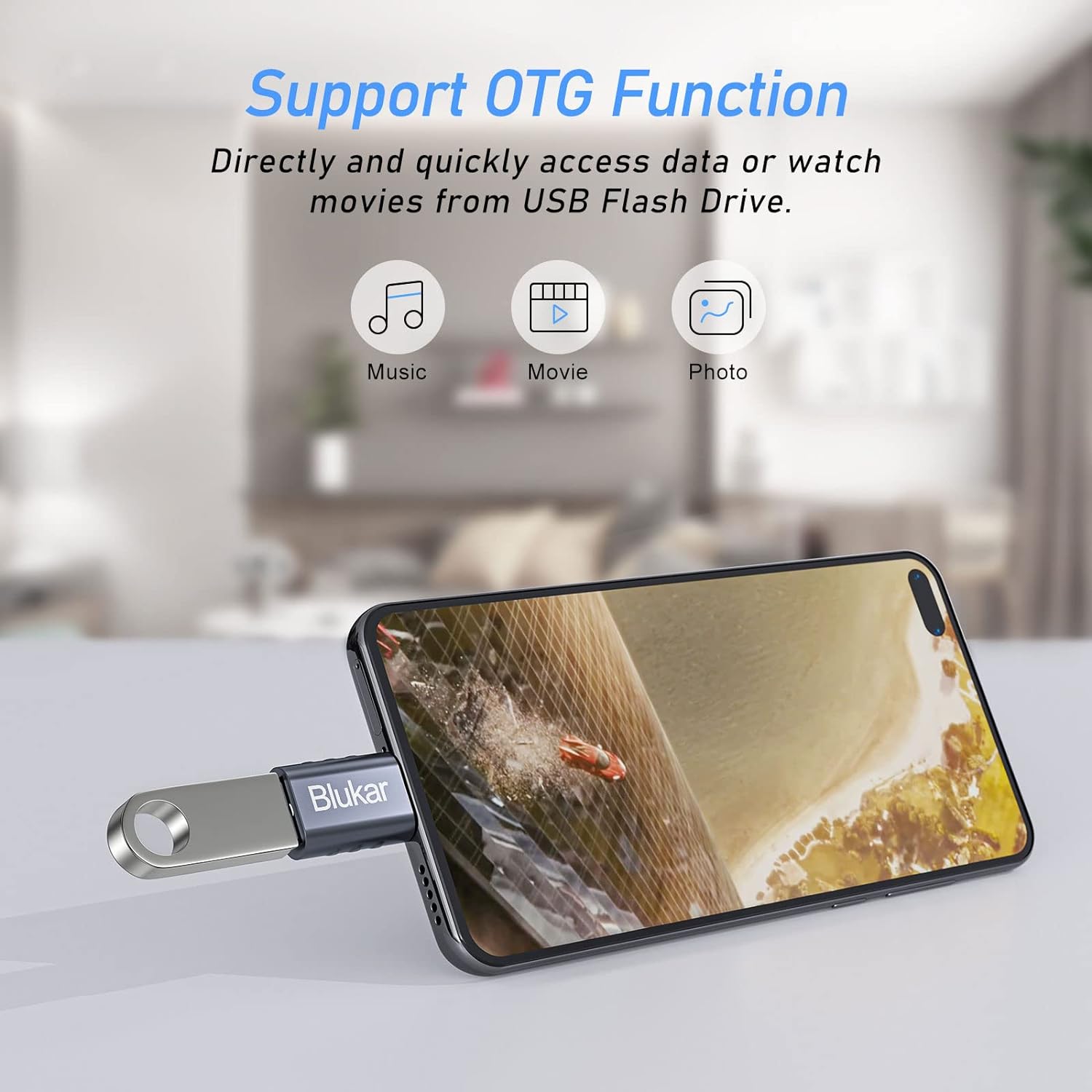 Blukar USB C to USB 3.0 (OTG) Adapter (2 Pack)