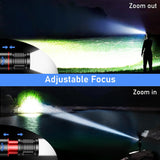 Blukar Waterproof LED Torch Rechargeable with Adjustable Focus Flashlight with 5 Lighting Modes - Upgraded LED Beads