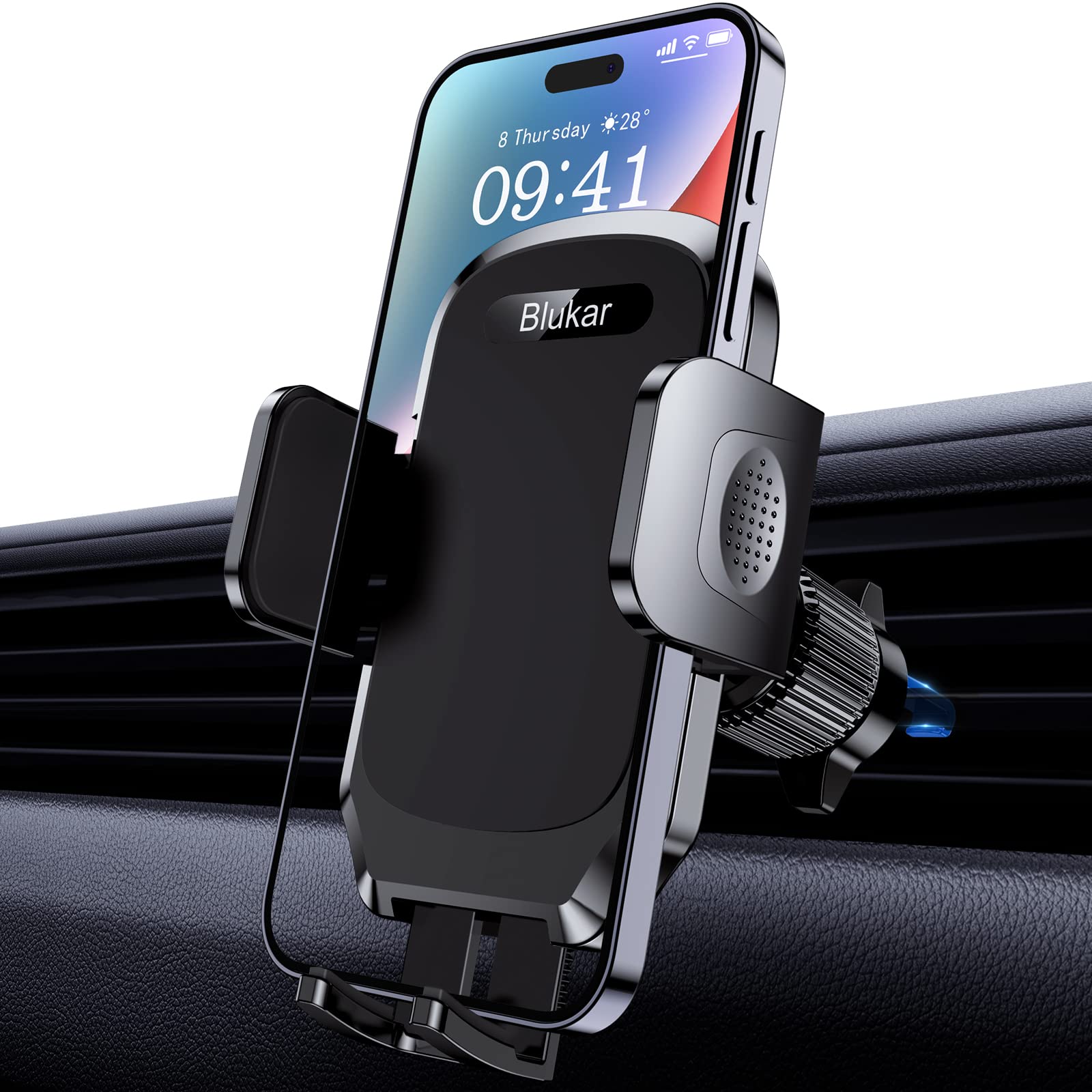 Blukar Adjustable One Button Release Hook Clip Car Phone Holder