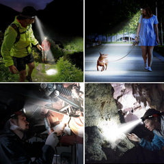 Lampe Frontale LED Puissante Lampe Frontale Rechargeable Blukar 2000LM - Puissante, étanche, Légère - 8 Modes Camping Randonnée LED